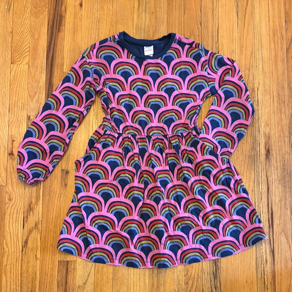 Hanna Andersson Pink and Blue Long Sleeve Sundress